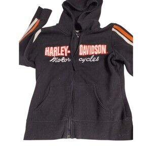 Harley Davidson Motor Cycle Women’s Black Hoodie Small Jacket